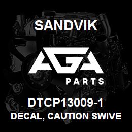 DTCP13009-1 Sandvik DECAL, CAUTION SWIVEL THREADS RUSS | AGA Parts
