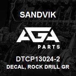 DTCP13024-2 Sandvik DECAL, ROCK DRILL GREASE ONLY (SPA | AGA Parts