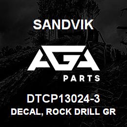 DTCP13024-3 Sandvik DECAL, ROCK DRILL GREASE ONLY FREN | AGA Parts