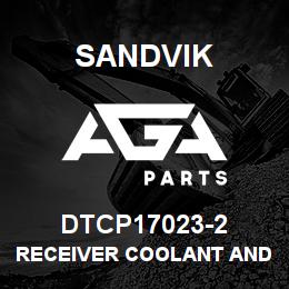 DTCP17023-2 Sandvik RECEIVER COOLANT AND CAP | AGA Parts