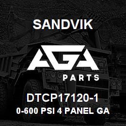 DTCP17120-1 Sandvik 0-600 PSI 4 PANEL GAUGE | AGA Parts