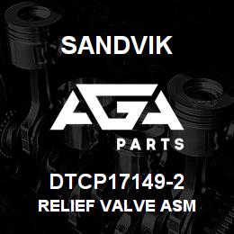 DTCP17149-2 Sandvik RELIEF VALVE ASM | AGA Parts
