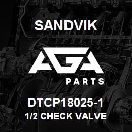 DTCP18025-1 Sandvik 1/2 CHECK VALVE | AGA Parts