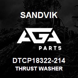 DTCP18322-214 Sandvik THRUST WASHER | AGA Parts