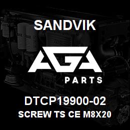 DTCP19900-02 Sandvik SCREW TS CE M8X20 | AGA Parts