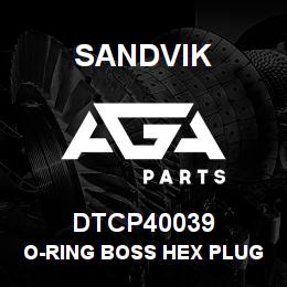 DTCP40039 Sandvik O-RING BOSS HEX PLUG-24 | AGA Parts