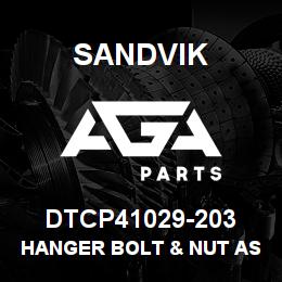 DTCP41029-203 Sandvik HANGER BOLT & NUT ASSEMBLY | AGA Parts