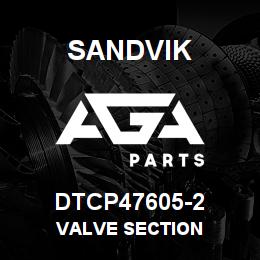 DTCP47605-2 Sandvik VALVE SECTION | AGA Parts