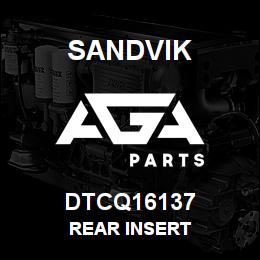 DTCQ16137 Sandvik REAR INSERT | AGA Parts