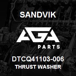 DTCQ41103-006 Sandvik THRUST WASHER | AGA Parts