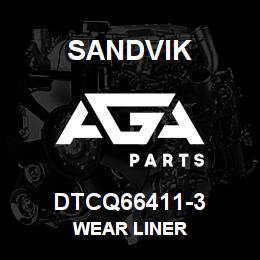 DTCQ66411-3 Sandvik WEAR LINER | AGA Parts