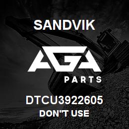 DTCU3922605 Sandvik DON'T USE | AGA Parts