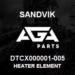 DTCX000001-005 Sandvik HEATER ELEMENT | AGA Parts