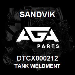 DTCX000212 Sandvik TANK WELDMENT | AGA Parts