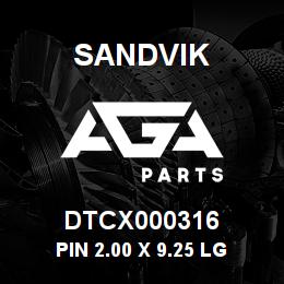 DTCX000316 Sandvik PIN 2.00 X 9.25 LG | AGA Parts