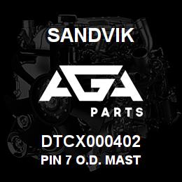 DTCX000402 Sandvik PIN 7 O.D. MAST | AGA Parts