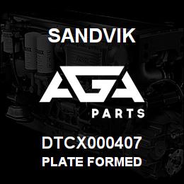 DTCX000407 Sandvik PLATE FORMED | AGA Parts
