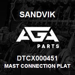 DTCX000451 Sandvik MAST CONNECTION PLATE MACHINED | AGA Parts