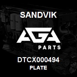DTCX000494 Sandvik PLATE | AGA Parts