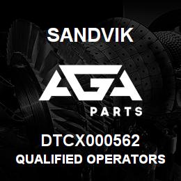 DTCX000562 Sandvik QUALIFIED OPERATORS ONLY DECAL | AGA Parts