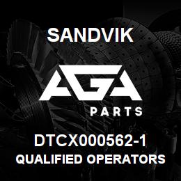 DTCX000562-1 Sandvik QUALIFIED OPERATORS ONLY - RUSSIAN | AGA Parts