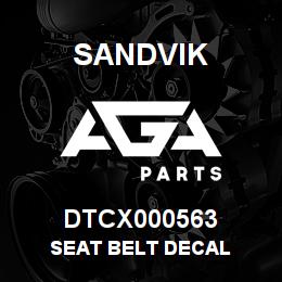 DTCX000563 Sandvik SEAT BELT DECAL | AGA Parts