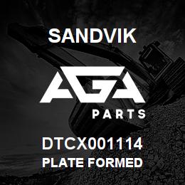 DTCX001114 Sandvik PLATE FORMED | AGA Parts