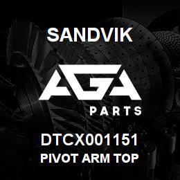 DTCX001151 Sandvik PIVOT ARM TOP | AGA Parts
