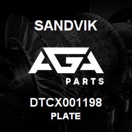 DTCX001198 Sandvik PLATE | AGA Parts