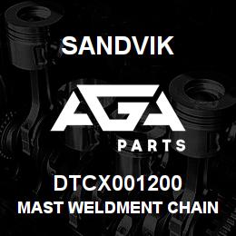 DTCX001200 Sandvik MAST WELDMENT CHAIN FEED 20' PIPE | AGA Parts