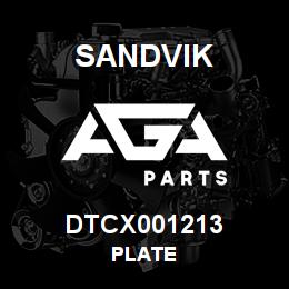 DTCX001213 Sandvik PLATE | AGA Parts