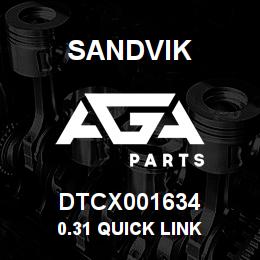 DTCX001634 Sandvik 0.31 QUICK LINK | AGA Parts