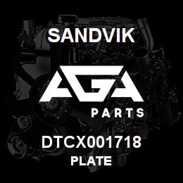 DTCX001718 Sandvik PLATE | AGA Parts
