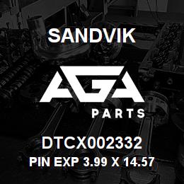 DTCX002332 Sandvik PIN EXP 3.99 X 14.57 | AGA Parts