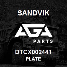 DTCX002441 Sandvik PLATE | AGA Parts