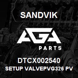 DTCX002540 Sandvik SETUP VALVEPVG326 PVEA COILS | AGA Parts