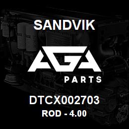 DTCX002703 Sandvik ROD - 4.00 | AGA Parts