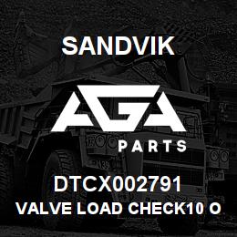 DTCX002791 Sandvik VALVE LOAD CHECK10 ORB | AGA Parts