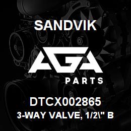 DTCX002865 Sandvik 3-WAY VALVE, 1/2" BRASS | AGA Parts