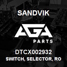 DTCX002932 Sandvik SWITCH, SELECTOR, ROTARY, ON/OFF | AGA Parts