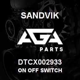 DTCX002933 Sandvik ON OFF SWITCH | AGA Parts