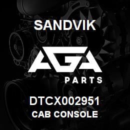 DTCX002951 Sandvik CAB CONSOLE | AGA Parts