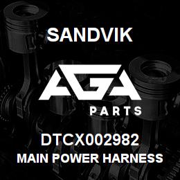 DTCX002982 Sandvik MAIN POWER HARNESS | AGA Parts