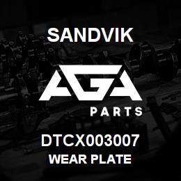 DTCX003007 Sandvik WEAR PLATE | AGA Parts