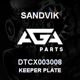 DTCX003008 Sandvik KEEPER PLATE | AGA Parts