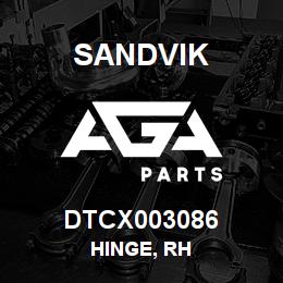 DTCX003086 Sandvik HINGE, RH | AGA Parts
