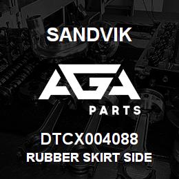 DTCX004088 Sandvik RUBBER SKIRT SIDE | AGA Parts