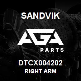 DTCX004202 Sandvik RIGHT ARM | AGA Parts