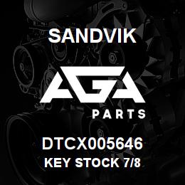 DTCX005646 Sandvik KEY STOCK 7/8 | AGA Parts