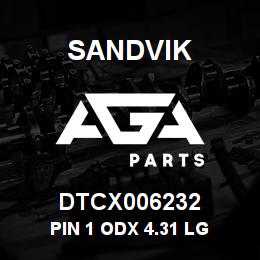 DTCX006232 Sandvik PIN 1 ODX 4.31 LG | AGA Parts